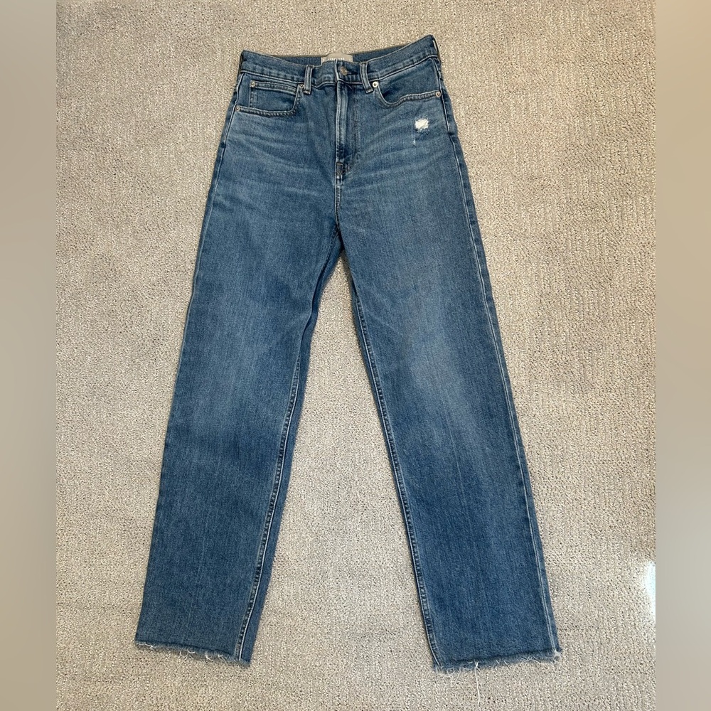 Everlane The Way High Jean, size 27 distressed raw hem